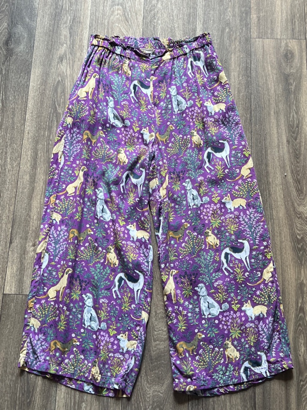 Printfresh Purple “Must Love Dogs” Floral & Animal Amethyst Cotton Pajama Pants